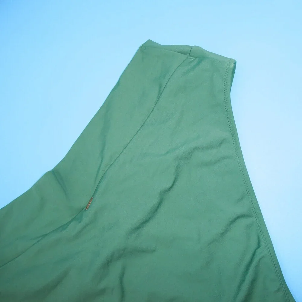 Victorias Secret XL Green Ruffle Hi-Waisted Brazilian Hipster Bikini Bottom Swim